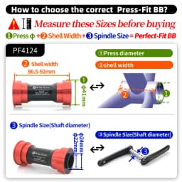 PF4124 BB86 92 Pressfit Bottom Brackets Mtb Road Bicycle BB PF4130 PF41-DUB Frame Shell 86.5-92mm Fit for Shimano SRAM GXP-DUB