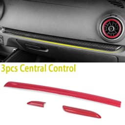 Car LHD Center Console Door Panel Carbon Fiber Trim ABS For Audi A3 S3 RS3 2014-2018 Interior Moldings Cover Trims