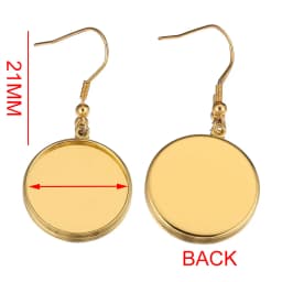20pcs Lot Gold Stainless Steel Earrings Hook Cabochon Blank Base 6 8 10 12 14 16 18 20 25 30mm Glass Resin DIY Jewelry Making