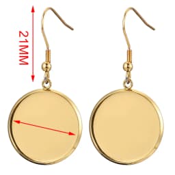 20pcs Lot Gold Stainless Steel Earrings Hook Cabochon Blank Base 6 8 10 12 14 16 18 20 25 30mm Glass Resin DIY Jewelry Making