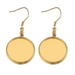 20pcs Lot Gold Stainless Steel Earrings Hook Cabochon Blank Base 6 8 10 12 14 16 18 20 25 30mm Glass Resin DIY Jewelry Making