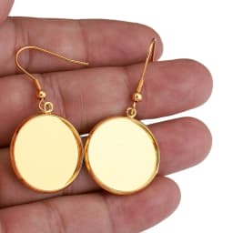 20pcs Lot Gold Stainless Steel Earrings Hook Cabochon Blank Base 6 8 10 12 14 16 18 20 25 30mm Glass Resin DIY Jewelry Making