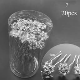 20pcs Women Hair Clips Flower Hairpin Stick Wedding Bridal Crystal Pearl Hairpins U Shaped Hair Clip Barrettes Hair Accessories