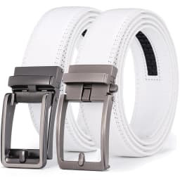 Luxury White Golf Belt for Men High Quality Leather 110-130 Plus Size Designer Business Waist Strap Cowskin Male Causal Jeans