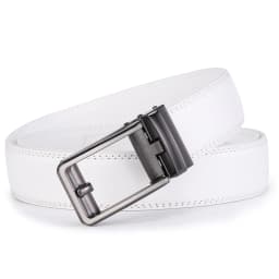 Luxury White Golf Belt for Men High Quality Leather 110-130 Plus Size Designer Business Waist Strap Cowskin Male Causal Jeans