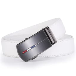 Luxury White Golf Belt for Men High Quality Leather 110-130 Plus Size Designer Business Waist Strap Cowskin Male Causal Jeans