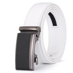 Luxury White Golf Belt for Men High Quality Leather 110-130 Plus Size Designer Business Waist Strap Cowskin Male Causal Jeans