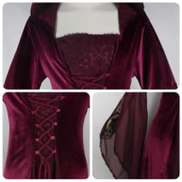 Women's medieval retro style wedding dress 8-color hooded waist dress cosplay