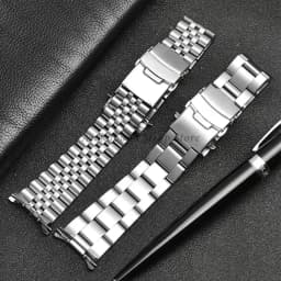 Stainless Steel Strap for Seiko Watch Band 18mm 19mm 20mm 22mm 24mm for Oyster for Jubilee Curved Metal Bracelet Men Women Band
