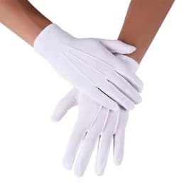 White Cotton Gloves Men Formal Tuxedo Uniform Gloves Honor Guard Parade Ceremony Costume Cosplay Coin Jewelry Butler Glove