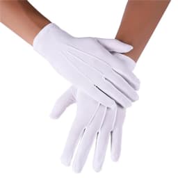 White Cotton Gloves Men Formal Tuxedo Uniform Gloves Honor Guard Parade Ceremony Costume Cosplay Coin Jewelry Butler Glove