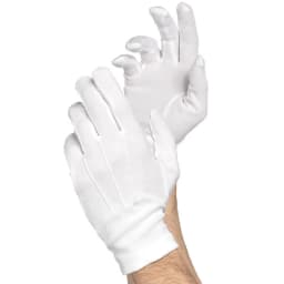 White Cotton Gloves Men Formal Tuxedo Uniform Gloves Honor Guard Parade Ceremony Costume Cosplay Coin Jewelry Butler Glove
