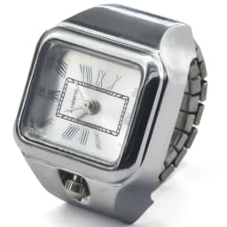 Ring Quartz Watch New Hot Selling Creative Roman Literal Alloy Shell Finger Square Dial Couple Men And Women