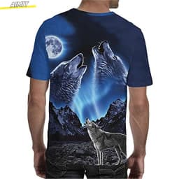 Men's Hipster Wolf 3d Printed T-shirt Printing Short Sleeve Fashion Summer Tee 3D Animal Plus Size Round Neck Daily Holiday Top