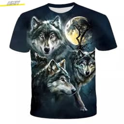 Men's Hipster Wolf 3d Printed T-shirt Printing Short Sleeve Fashion Summer Tee 3D Animal Plus Size Round Neck Daily Holiday Top