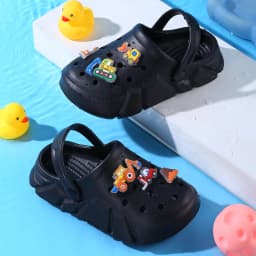 Breathable Clogs,With Cartoon Excavator Charms For Boys, Lightweight Anti Slip Clogs For Indoor Outdoor Shower Beach Pool 3057