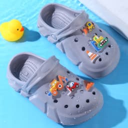 Breathable Clogs,With Cartoon Excavator Charms For Boys, Lightweight Anti Slip Clogs For Indoor Outdoor Shower Beach Pool 3057