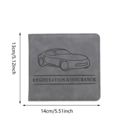 Car Registration Driver's License and Insurance Card Holder - Leather Vehicle Glove Box Automobile Documents Paperwork Organizer