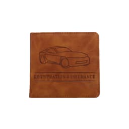 Car Registration Driver's License and Insurance Card Holder - Leather Vehicle Glove Box Automobile Documents Paperwork Organizer
