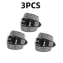 2026 New Square Bead Rivet Belt Metal Pyramid Belt Men and Women Punk Hardware Jeans Belt Y2K Belt Designer Belt Women's Belts
