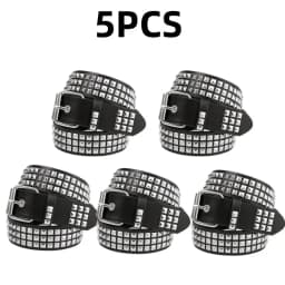 2026 New Square Bead Rivet Belt Metal Pyramid Belt Men and Women Punk Hardware Jeans Belt Y2K Belt Designer Belt Women's Belts