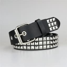 2026 New Square Bead Rivet Belt Metal Pyramid Belt Men and Women Punk Hardware Jeans Belt Y2K Belt Designer Belt Women's Belts