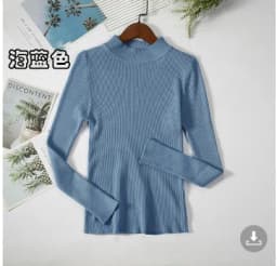 Zjaiss 2026 Autumn Basic Bottoming Sweater Top Women Ribbed Soft Mock Neck Elastic Pullover Warm Solid Color Slim Jumper