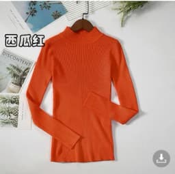 Zjaiss 2026 Autumn Basic Bottoming Sweater Top Women Ribbed Soft Mock Neck Elastic Pullover Warm Solid Color Slim Jumper