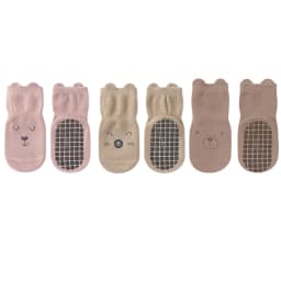 3 Pairs/Set Infant Baby Girls Anti-slip Socks Cotton Cartoon Toddler Girl Mid Tube Sock Children Kid Girl Indoor Rubber Sock Kit