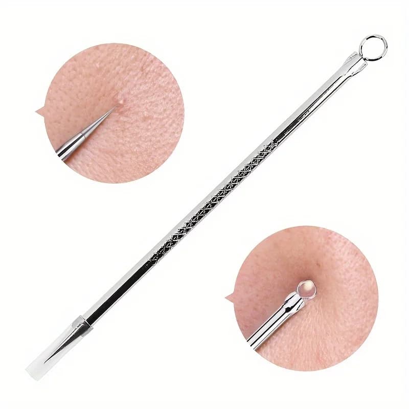 Stainless Steel Blackhead Remover, Pimple Popper Tool for Blemish, Whitehead, Acne Removal, Suitable for Normal Skin