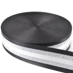 1.5 Inch Wide 3 Meters Metallic Golden/Silver Strip Webbing Strap For Bag Strap DIY Crafting Projects