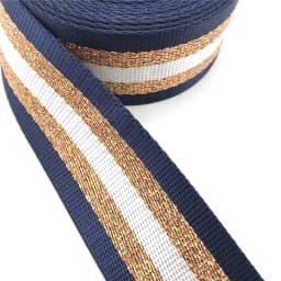 1.5 Inch Wide 3 Meters Metallic Golden/Silver Strip Webbing Strap For Bag Strap DIY Crafting Projects