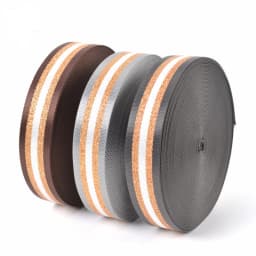 1.5 Inch Wide 3 Meters Metallic Golden/Silver Strip Webbing Strap For Bag Strap DIY Crafting Projects