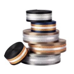 1.5 Inch Wide 3 Meters Metallic Golden/Silver Strip Webbing Strap For Bag Strap DIY Crafting Projects