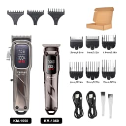Kemei KM-1550 Professional Hair Clipper for Men LED Display Low Noise Cordless USB Interface Hair Cutting Machine Hair Trimmer