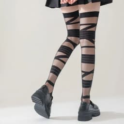 Stockings Women Bandage Silk Thigh Knee Socks Cross Strap Transparent White Black Stocks Gothic Punk Long Socks Women Hosiery