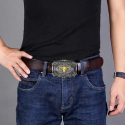 Western Cowboy Relief Belt Buckle Metal Multiple Type Personality Rock Belt Link Buckle Unisex Belt Buckle DIY Supplies