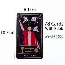 Tarot Magick Deck with Guidebook Color Edged Cards Fate Divination FortuneTelling Card Games Party Board Game 10.3x6.1cm