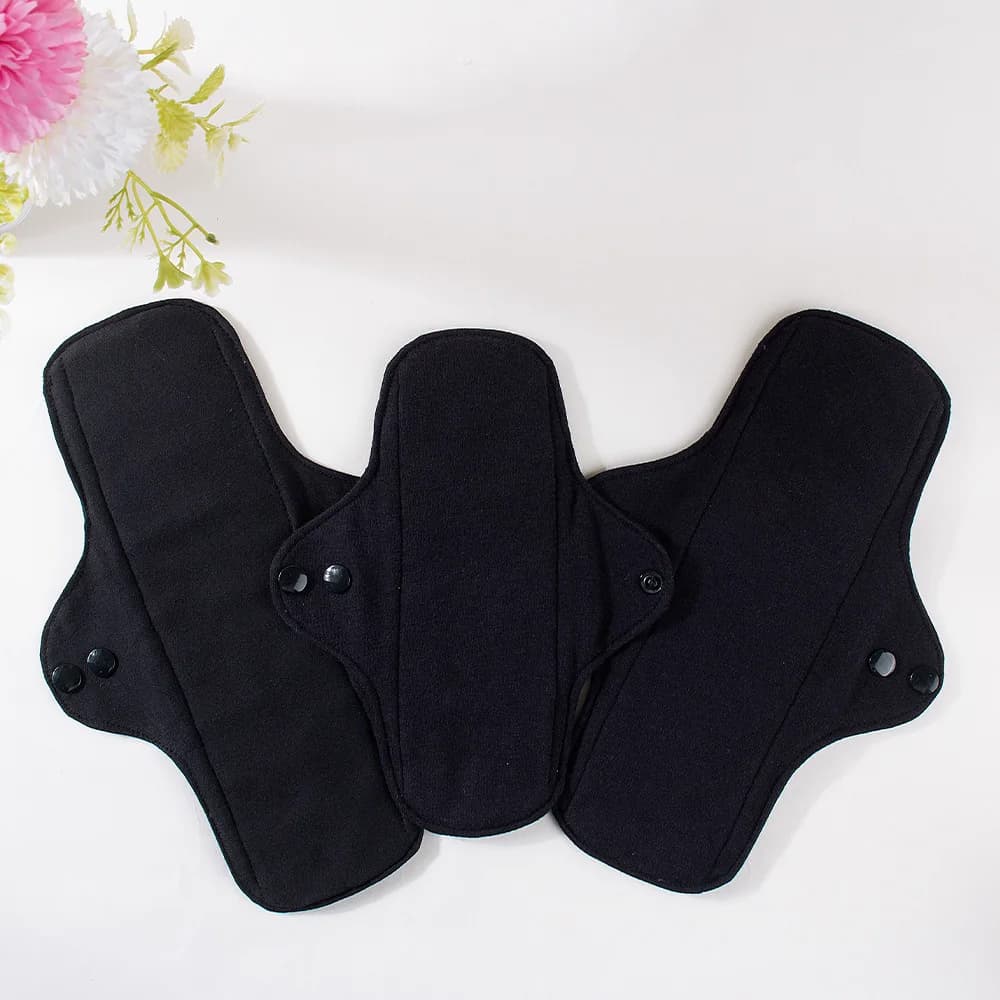 3pcs Full Cotton Hot Pressing Mama Cloth Night Long Sanitary Pads Washable Sanitary Napkins Reusable Panty Liners for Female