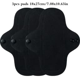 3pcs Full Cotton Hot Pressing Mama Cloth Night Long Sanitary Pads Washable Sanitary Napkins Reusable Panty Liners for Female