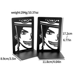 2Pcs One Pieces Bro Bookends for Cartoon Fans, Anime Metal Bookends Desktop Home Bookends Desktop Organization Office Supplies