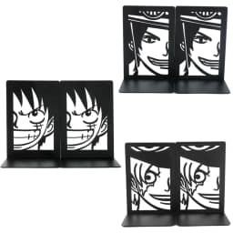 2Pcs One Pieces Bro Bookends for Cartoon Fans, Anime Metal Bookends Desktop Home Bookends Desktop Organization Office Supplies