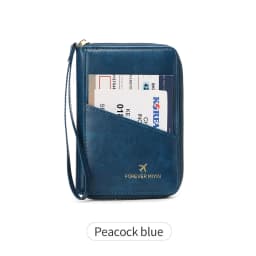 MIYIN RFID Anti-Theft Passport Wallet PU Leather Travel Zipper Men's and Women's Passport Bags Multifunctional Passport Clip