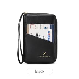 MIYIN RFID Anti-Theft Passport Wallet PU Leather Travel Zipper Men's and Women's Passport Bags Multifunctional Passport Clip