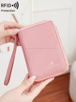 MIYIN RFID Anti-Theft Passport Wallet PU Leather Travel Zipper Men's and Women's Passport Bags Multifunctional Passport Clip