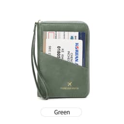 MIYIN RFID Anti-Theft Passport Wallet PU Leather Travel Zipper Men's and Women's Passport Bags Multifunctional Passport Clip