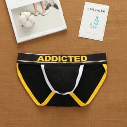 Addicted men's sexy underwear with high cross letters and low waist fashion loose cotton tide Korean briefs