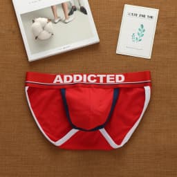 Addicted men's sexy underwear with high cross letters and low waist fashion loose cotton tide Korean briefs