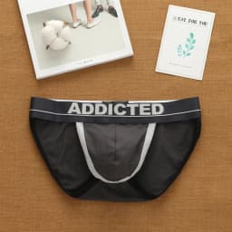 Addicted men's sexy underwear with high cross letters and low waist fashion loose cotton tide Korean briefs