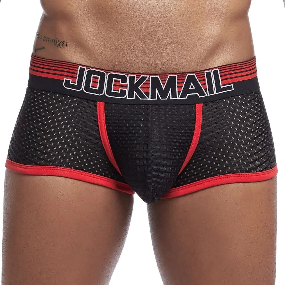 Sexy Men Underwear Boxer Shorts New Trunks Mens Boxershorts Underware Boxers Funny Low Waist Nylon Mesh Breathable Quick Drying